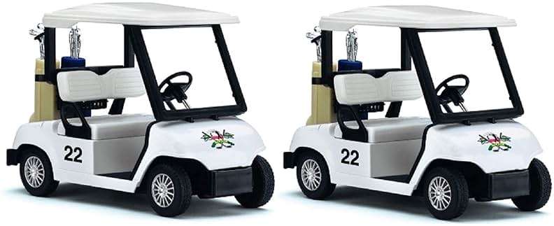 KinsFun - Golf Cart 4½" Die Cast Metal Model Pullback Action Toy (White 2Set) - Image 1