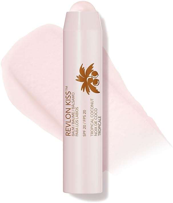 Revlon Kiss Tinted Lip Balm with SPF 20, Hydrating, Flavored, Infused with Natural Fruit Oils, 010 Tropical Coconut, 0.09 oz - Image 1