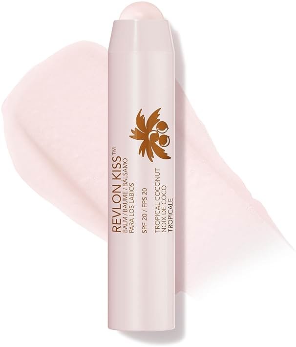 Revlon Kiss Tinted Lip Balm with SPF 20, Hydrating, Flavored, Infused with Natural Fruit Oils, 010 Tropical Coconut, 0.09 oz - Product Image