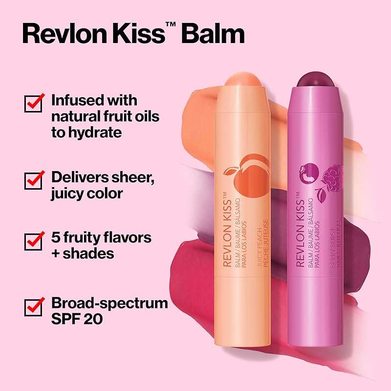 Revlon Kiss Tinted Lip Balm with SPF 20, Hydrating, Flavored, Infused with Natural Fruit Oils, 035 Berry Burst, 0.09 oz - Image 2