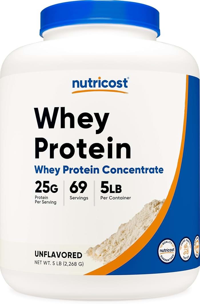 Nutricost Whey Protein Powder, Unflavored, 5 pounds - from Whey Protein Concentrate - Product Image