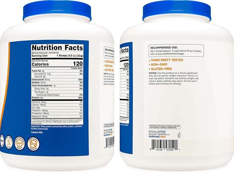 Nutricost Whey Protein Powder, Unflavored, 5 pounds - from Whey Protein Concentrate - Image 4