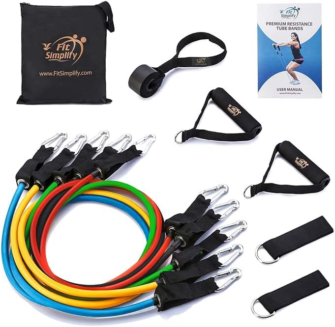 Fit Simplify Resistance Tube Bands 12 Piece Set with Instruction Booklet - Product Image