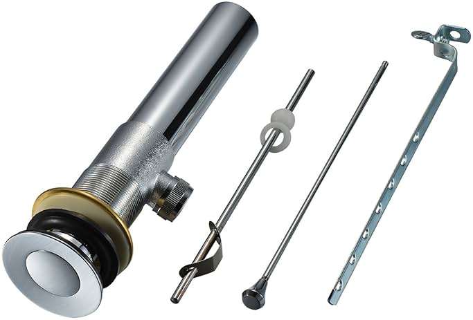 Purelux Bathroom Sink Drain Stopper Assembly with Lift Rod and Overflow, Chrome Finish - Image 1
