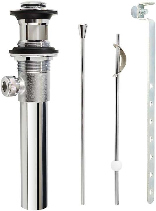 Purelux Bathroom Sink Drain Stopper Assembly with Lift Rod and Overflow, Chrome Finish - Image 4