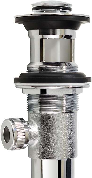 Purelux Bathroom Sink Drain Stopper Assembly with Lift Rod and Overflow, Chrome Finish - Image 5
