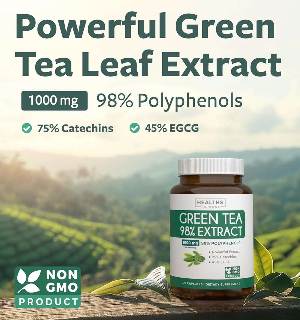 EGCG Green Tea Extract Capsules - Super High Potency Green Tea Pills Antioxidant Rich Formula Packed with Polyphenols Catechins & EGCG - 500mg Per Capsule - Non-GMO & Made in the USA (2 Month Supply) - Image 2