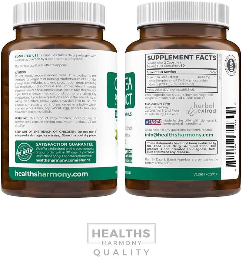 EGCG Green Tea Extract Capsules - Super High Potency Green Tea Pills Antioxidant Rich Formula Packed with Polyphenols Catechins & EGCG - 500mg Per Capsule - Non-GMO & Made in the USA (2 Month Supply) - Image 8