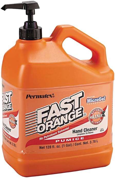 Permatex 25219 Fast Orange Pumice Lotion Hand Cleaners, Citrus, Bottle with Pump, 1 gal, 128 Fl Oz (Pack of 1) - Image 1