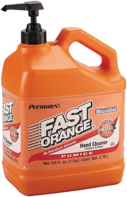 Permatex 25219 Fast Orange Pumice Lotion Hand Cleaners, Citrus, Bottle with Pump, 1 gal, 128 Fl Oz (Pack of 1) - Product Image