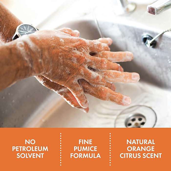 Permatex 25219 Fast Orange Pumice Lotion Hand Cleaners, Citrus, Bottle with Pump, 1 gal, 128 Fl Oz (Pack of 1) - Image 2