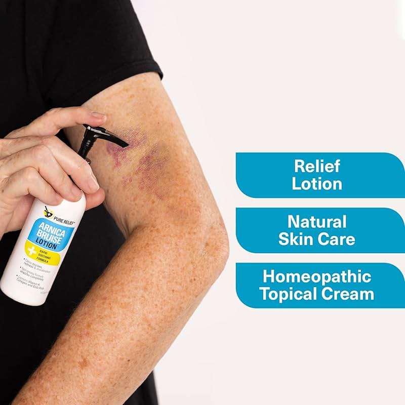 Pure Relief Arnica Cream Bruise Relief Lotion for Bruising and Swelling On Skin | Bruise Cream Extra Strength Vitamin K Cream | Moisturizing Arnica Bruise Formula Skin Care Gel W/Collagen, 4 Fl Oz - Image 3