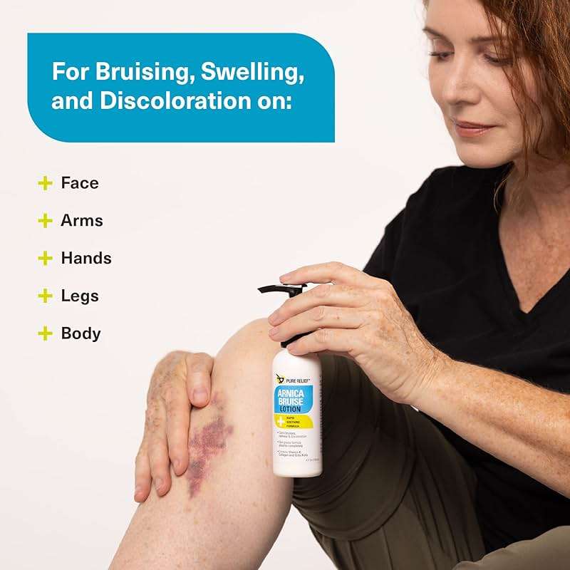 Pure Relief Arnica Cream Bruise Relief Lotion for Bruising and Swelling On Skin | Bruise Cream Extra Strength Vitamin K Cream | Moisturizing Arnica Bruise Formula Skin Care Gel W/Collagen, 4 Fl Oz - Image 4