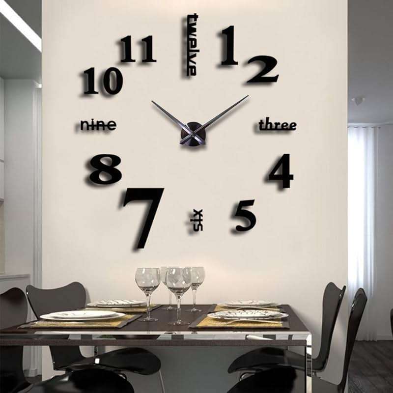 FASHION in THE CITY Large Frameless 3D DIY Mirror Surface Wall Clocks Modern Design for Living Room Bedroom Home Office Kids Room Hotel Coffee Hall Bar Wall Decoration - Image 1