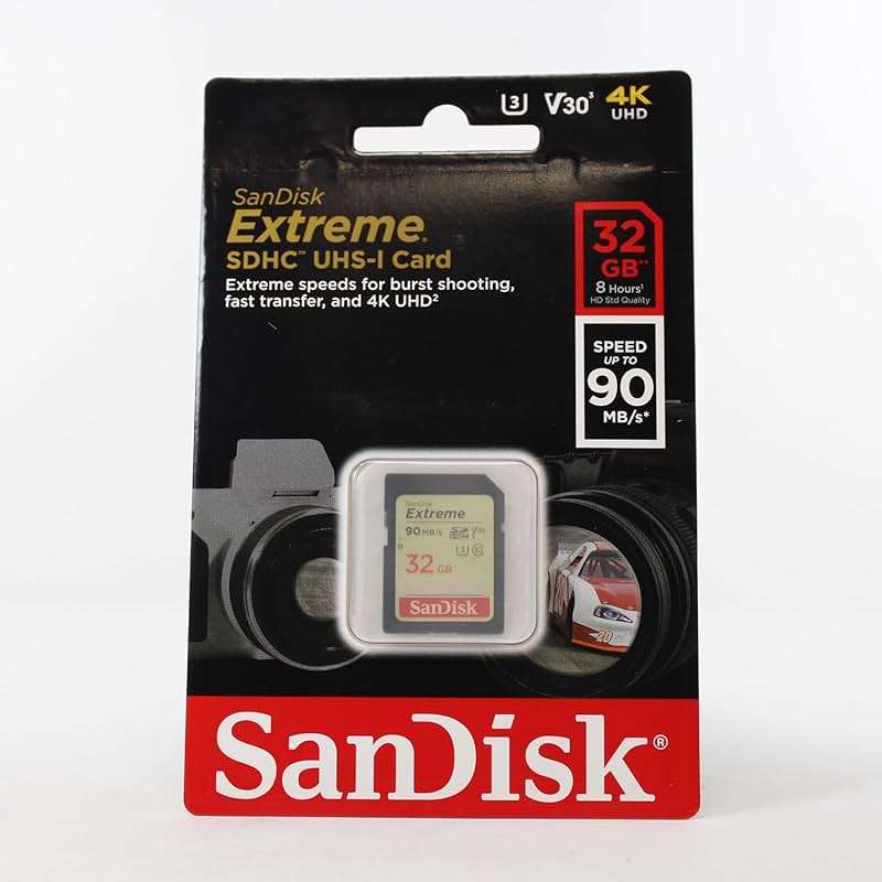 SanDisk 32GB Extreme SDHC UHS-I Memory Card - 90MB/s, C10, U3, V30, 4K UHD, SD Card - SDSDXVE-032G-GNCIN - Image 3