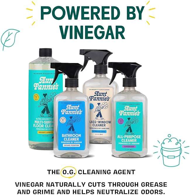 Aunt Fannie's All Purpose Household Cleaner, Multi-surface Spray, Powered by Vinegar for Kitchen, Bath, Windows and Countertops, Lavender Scent (Pack of 1) - Image 3