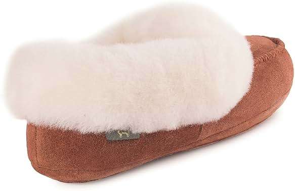Cloud Nine Women’s Australian Sheepskin Booties for Women - Cowhide Suede Upper, Leather & Rubber Sole Women's Slippers - Image 3