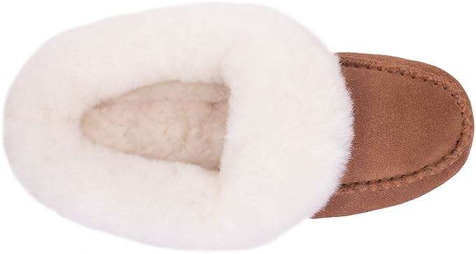 Cloud Nine Women’s Australian Sheepskin Booties for Women - Cowhide Suede Upper, Leather & Rubber Sole Women's Slippers - Image 5