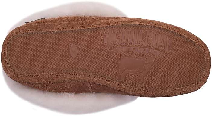 Cloud Nine Women’s Australian Sheepskin Booties for Women - Cowhide Suede Upper, Leather & Rubber Sole Women's Slippers - Image 6