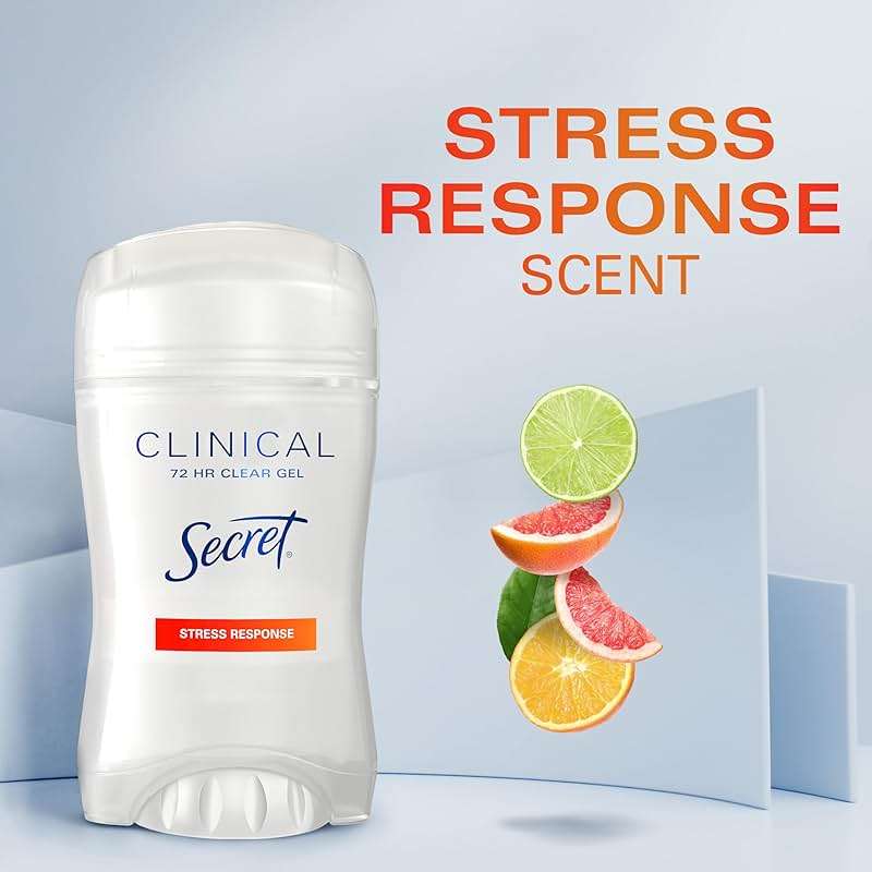 Secret Clinical Strength Antiperspirant Deodorant for Women, Stress Response, 3X Stress Protection, 72hr Sweat & Odor Protection, PH Balancing Minerals, Clear Gel, 1.6 oz (Pack of 3) - Image 12