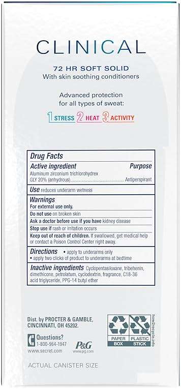 Secret Clinical Strength Antiperspirant Deodorant for Women, Free & Sensitive, 3X Stress Protection, 72hr Sweat & Odor Protection, PH Balancing Minerals, Invisible Solid, Unscented, 1.6 oz (Pack of 3) - Image 14