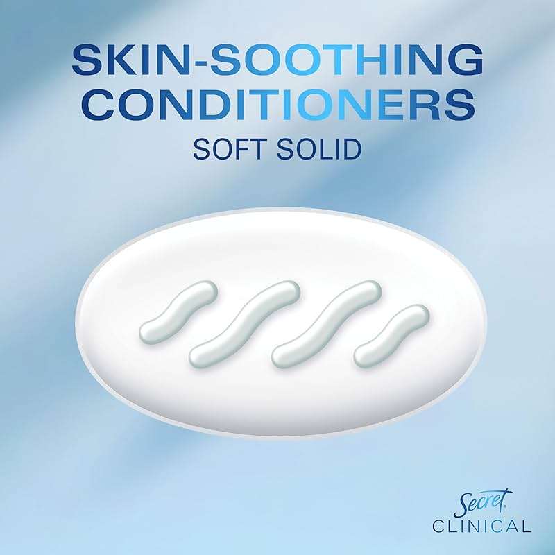 Secret Clinical Strength Antiperspirant Deodorant for Women, Free & Sensitive, 3X Stress Protection, 72hr Sweat & Odor Protection, PH Balancing Minerals, Invisible Solid, Unscented, 1.6 oz (Pack of 3) - Image 8