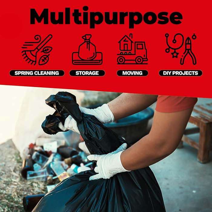 ToughBag 55 Gallon Trash Bags, 2.5 Mil Contractor Bags - 50 Count, Large 55-60 Gallon Trash Can Liners, Black Contractor Garbage Bags, 38 x 58" - Made in USA - Image 5