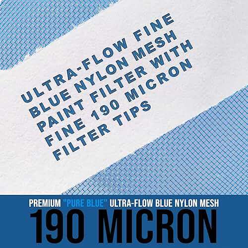TCP Global - 190 Micron Filter Tips Ultra-Fine Paint Strainer (250 Pack) - Pure Blue Nylon Mesh Cone Strainer - Paint Filter Cones for Auto, House & Hobby - Image 4