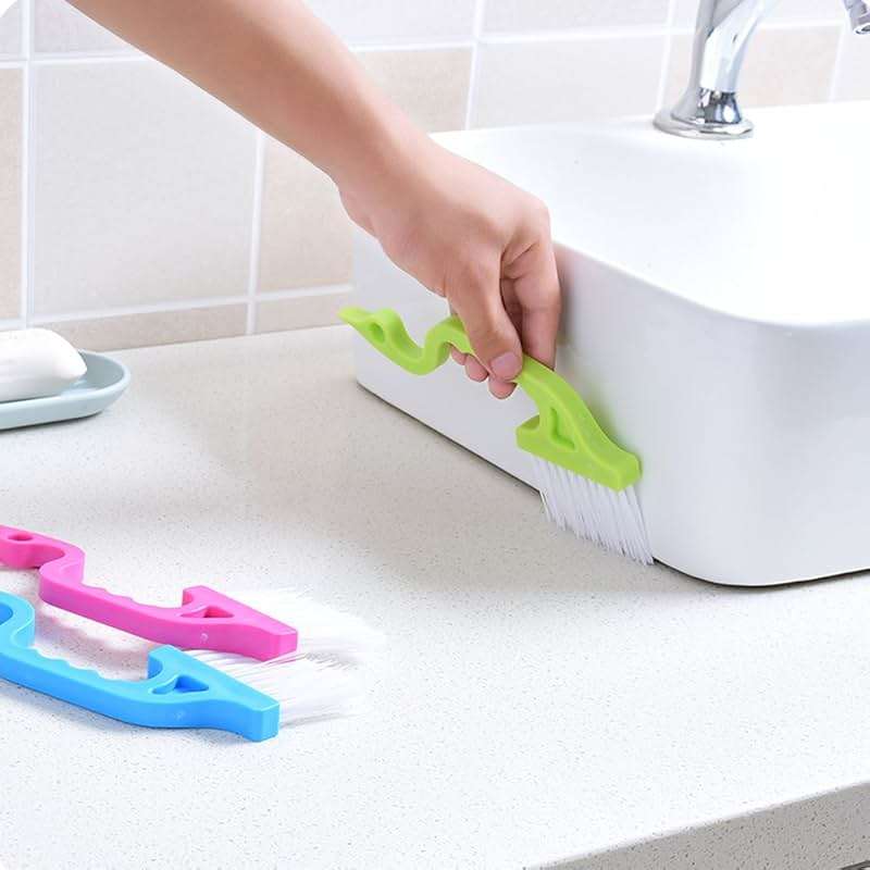 Trycooling Hand-held Groove Gap Cleaning Tools Door Window Track Kitchen Cleaning Brushes (Random Color-Blue, Green, Pink) (1 Pc) - Image 6