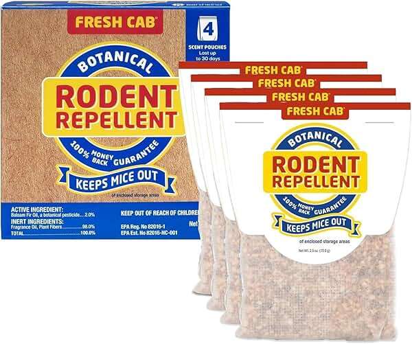 Fresh Cab FC6 Botanical Rodent Repellent Keeps Mice and Rats Out, Federal EPA Registered for Use Indoors and in Enclosed Spaces, 2.5 Ounce x 4 Scent Pouches x 4 Pack (Total 16 Pouches) - Image 2