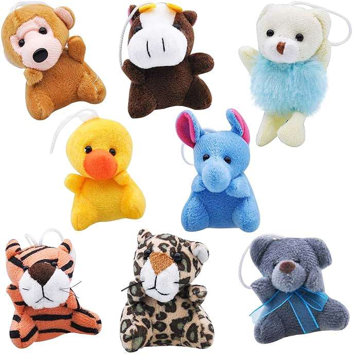 JOYIN 24 Pack Mini Animal Plush Toy Assortment (24 Units 3" Each), Animals Keychain Decoration for Kids, Small Stuffed Animal Bulk for Kids, Carnival Prizes, School Gifts, Party Favor Goodie Bags - Image 3