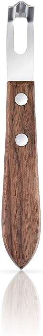Viski Channel Knife, Citrus Zester and Orange Peeler Tool, Walnut Wood and Stainless Steel Bar Tool for Cocktail Garnishes, Perfect for Home Bars, Craft Cocktails and Bartender Gifts, Set of 1 - Image 1