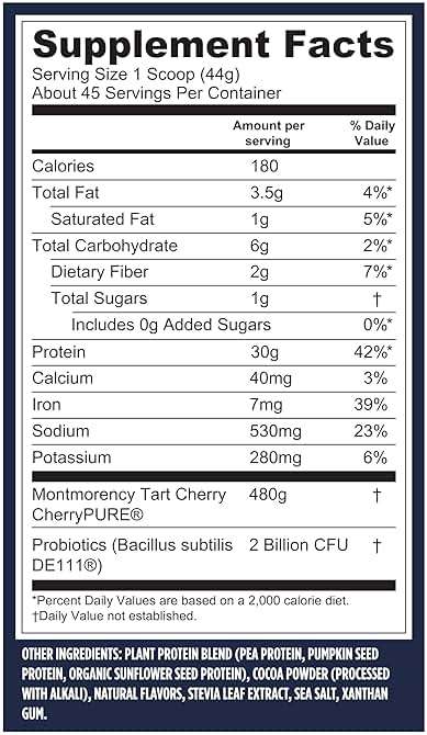 Vega Sport Vegan Protein Powder + Recovery - 30g Plant Based Protein per Serving, Chocolate, 45 Servings, 5g BCAAs, Probiotics, NSF Certified, For Shakes & Smoothies, 4.4lbs (Packaging May Vary) - Image 4