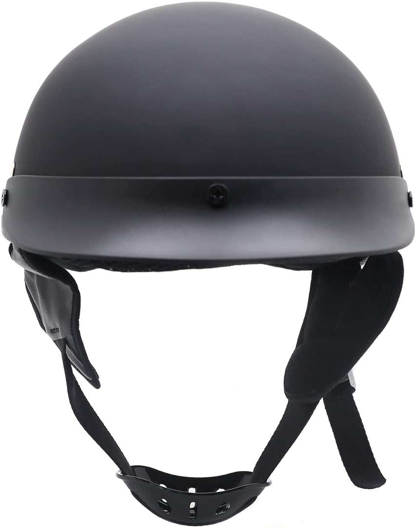 HTTMT MT506-001-S DOT Certified Matte Black Flat Black Compatible with Harley Davidson Half Face Helmet Chopper Cruiser Biker Size S - Image 2