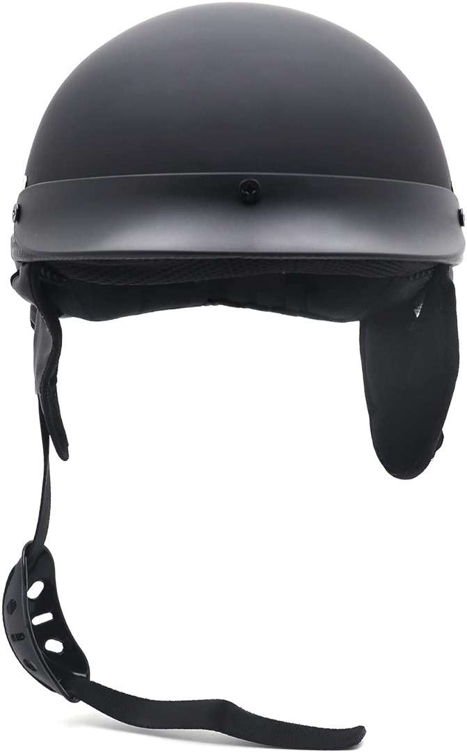 HTTMT MT506-001-S DOT Certified Matte Black Flat Black Compatible with Harley Davidson Half Face Helmet Chopper Cruiser Biker Size S - Image 3