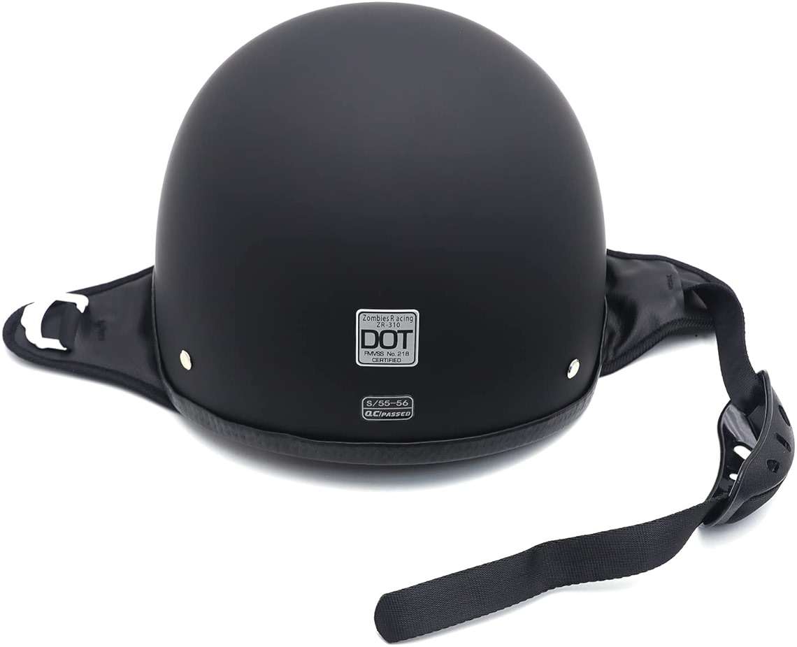HTTMT MT506-001-S DOT Certified Matte Black Flat Black Compatible with Harley Davidson Half Face Helmet Chopper Cruiser Biker Size S - Image 4