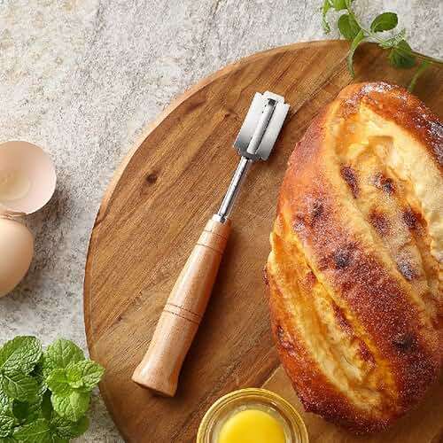"SAINT GERMAIN Premium Hand Crafted Bread Lame for Dough Scoring Knife, Lame Bread Tool for Sourdough Bread Slashing with 10 Blades Included with Replacement with Authentic Leather Protector Cover" - Image 6