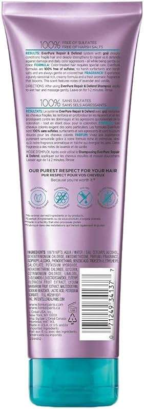 L'Oreal Paris EverPure Repair and Defend Sulfate Free Conditioner for Color-Treated Hair, Strengthens and Repairs Damaged Hair, with Goji, 8.5 Fl; Oz (Packaging May Vary) - Image 2