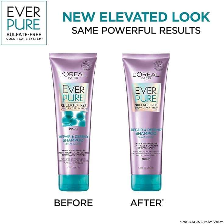 L'Oreal Paris EverPure Repair and Defend Sulfate Free Conditioner for Color-Treated Hair, Strengthens and Repairs Damaged Hair, with Goji, 8.5 Fl; Oz (Packaging May Vary) - Image 3