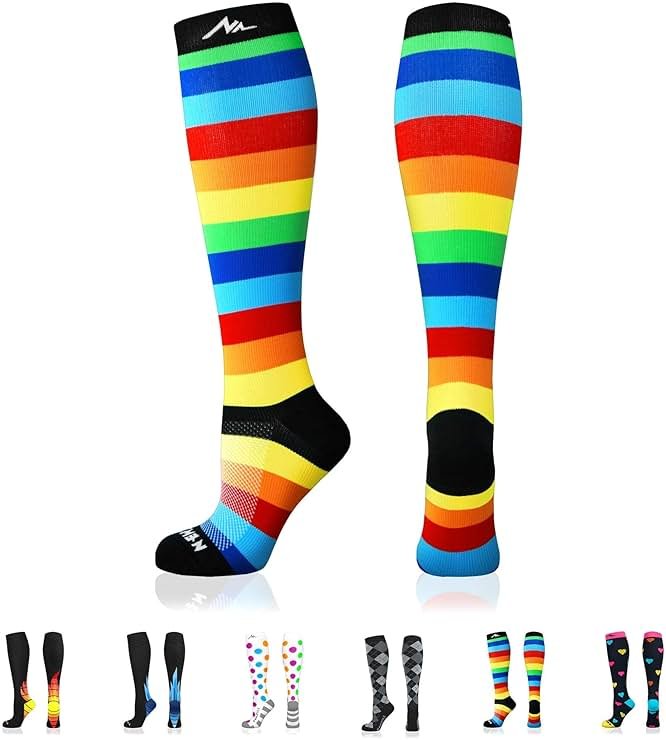 NEWZILL Medical Compression Socks for Women & Men Circulation 20-30 mmHg, Best Support for Running Athletic Cycling Nursing Travel Work and Fitness - Product Image