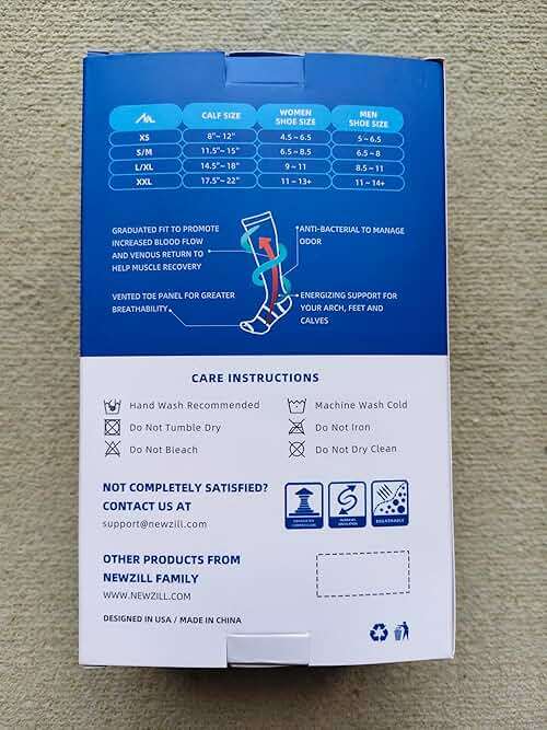 NEWZILL Medical Compression Socks for Women & Men Circulation 20-30 mmHg, Best Support for Running Athletic Cycling Nursing Travel Work and Fitness - Image 9