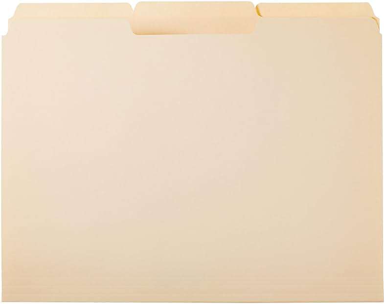 Amazon Basics Sturdy File Folders with Reinforced Tabs for Filing and Organization, 1/3-Cut Tab, Assorted Positions, Letter Size, 8.5x11 inches, Manila, 100-Pack - Image 4