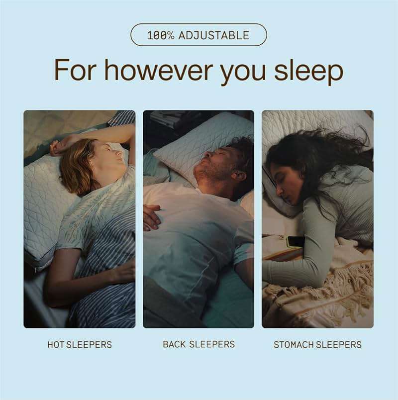 Coop Home Goods Eden Bed Pillow Queen Size for Sleeping on Back, Stomach and Side Sleeper- Medium Soft Memory Foam Cooling Gel - CertiPUR-US/GREENGUARD Gold - Image 3