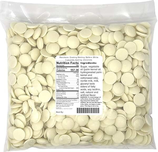 Merckens White Coating Melting Wafers, 5 lb (80 oz) - Product Image