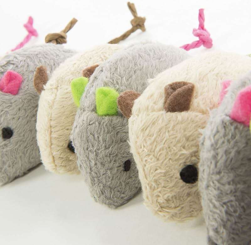 SmartyKat Skitter Critters Value Pack Catnip Cat Toys - Gray/Cream, Set of 10 - Image 3