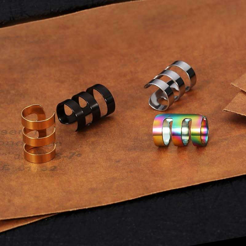 JewelrieShop Earcuffs for Men Stainless Steel Clip on Cartilage Helix Ear Cuffs Non-Piercing Punk Earrings Women - Image 3