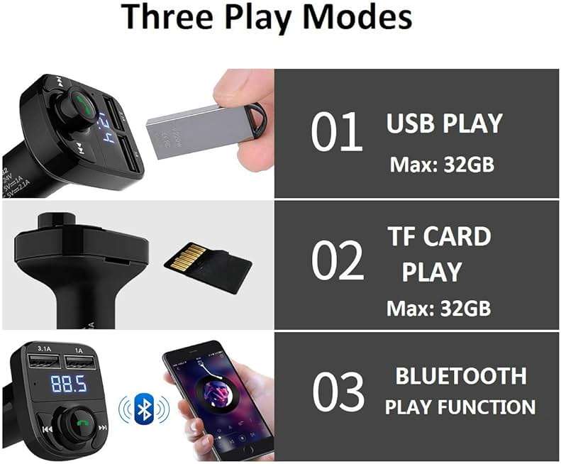 LIHAN Handsfree Calling Car Charger,Wireless Bluetooth 5.3 FM Transmitter Radio Receiver,MP3 Audio Music Adapter,Dual USB Ports,Compatible for iPhone Samsung Smartphones,Spotify & GPS Navigation - Image 9