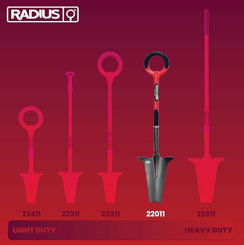 Root Slayer 22011 Garden Shovel with Serrated Blade for Digging and Root Cutting, Heavy Duty Steel Spade, Red - Image 7