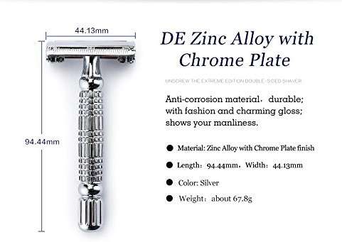 BAILI Butterfly Open TTO Double Edge Metal Safety Razor Wet Shaving Kit for Men Women with Platinum Blade and Mirrored Travel Case BD179 - Image 5
