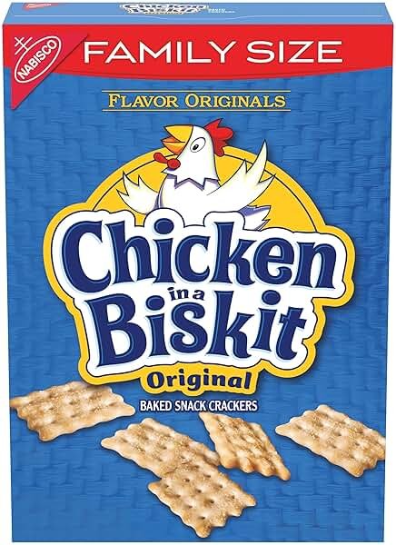 CHICKEN IN A BISKIT Original Baked Snack Crackers, Lunch Snacks, Family Size, 12 oz - Product Image